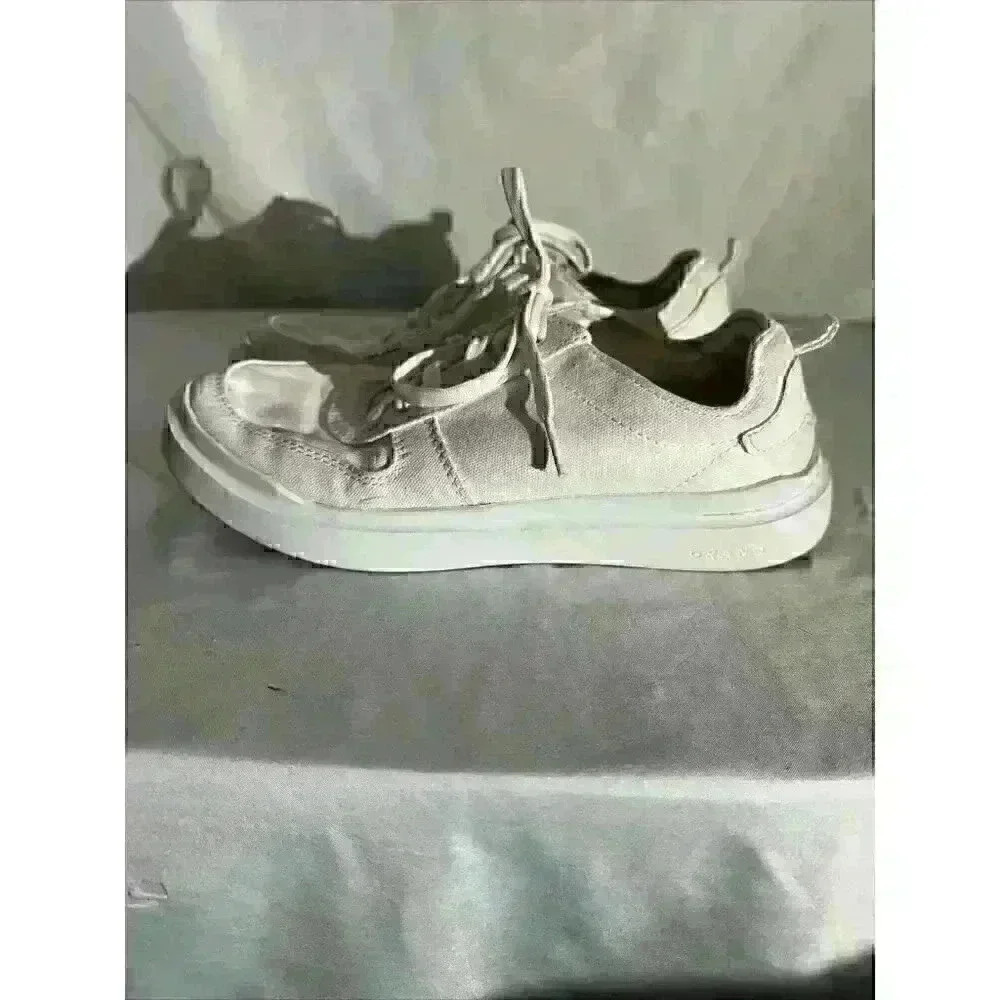 Cole Haan Women's Grandpro Rally White Canvas Court‎ Sneakers Shoes Size 6.5B